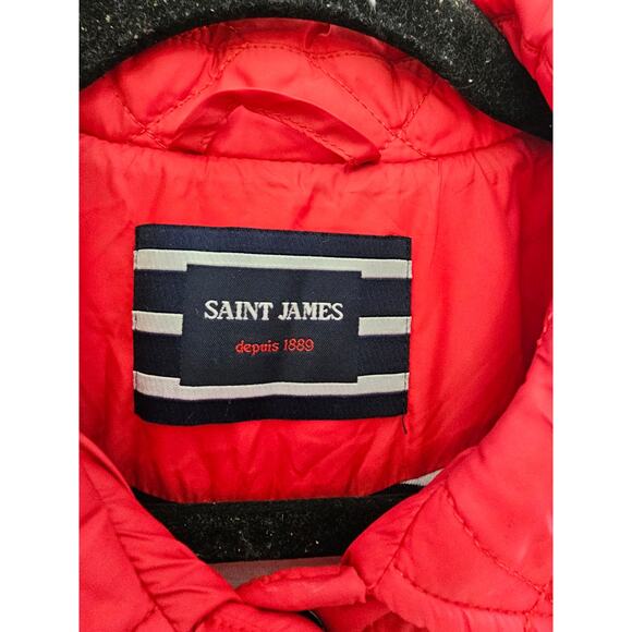 Saint James red quilted Jacket size 12 - Picture 4 of 12